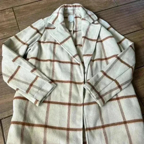 Joie Neutral Plaid Tan Coat Revolve XS - Picture 3 of 5